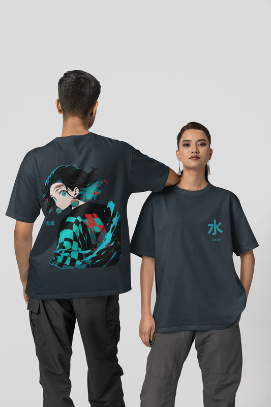 Tanjiro Water Breathing Oversized Tee - Demon Slayer Edition